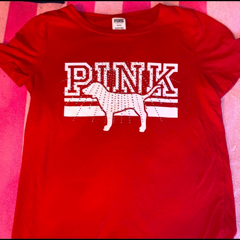 Pink Brand Red and White T-shirt. Great condition!